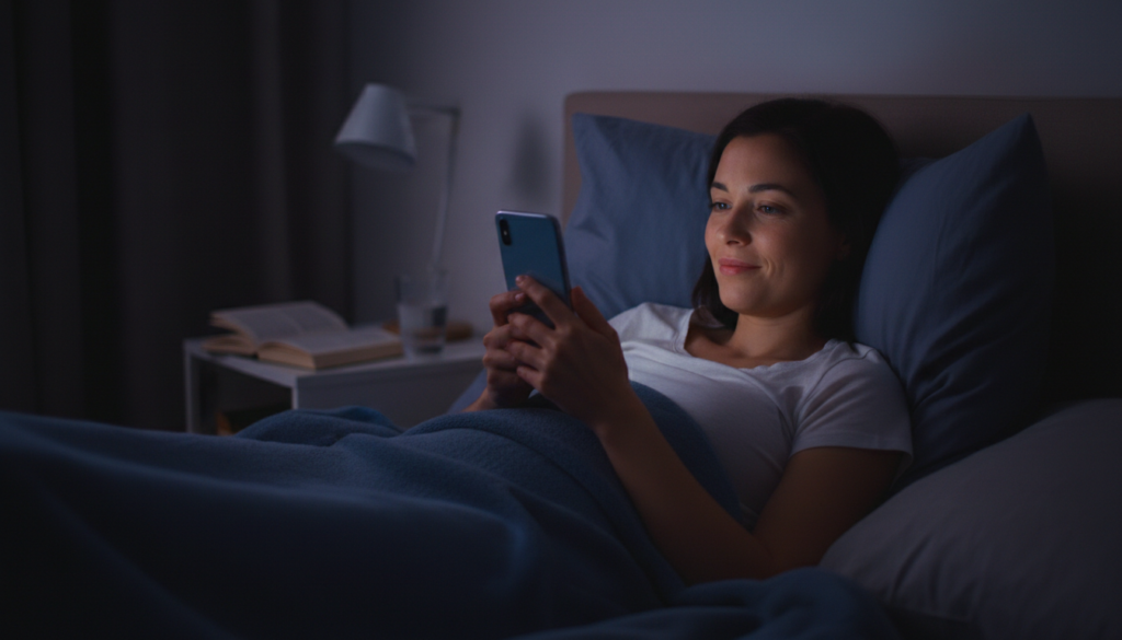 熟睡できない原因になりやすい寝る前のNG行動のイメージ