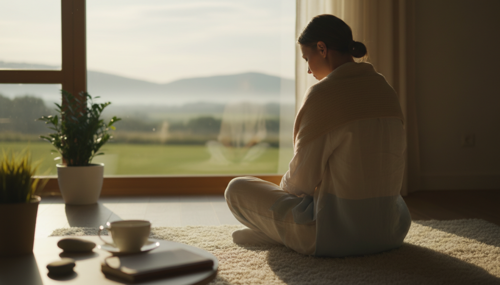 自律神経が睡眠に影響する仕組みをイメージした明るい室内