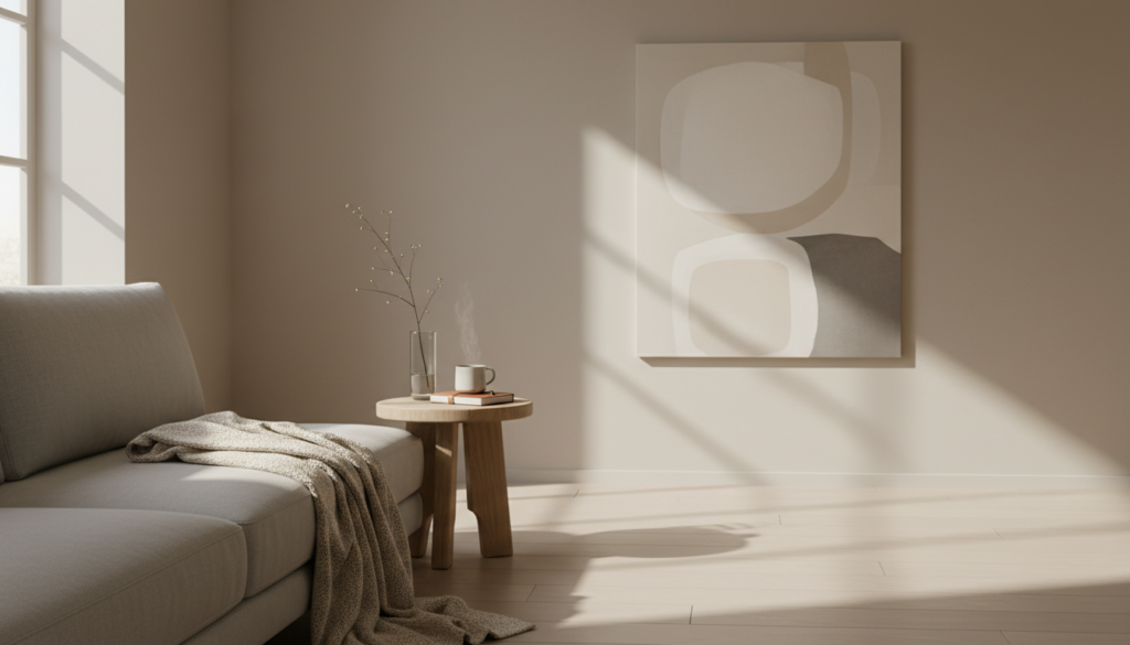 眠れないストレスを解消するための考え方をイメージした落ち着いた室内