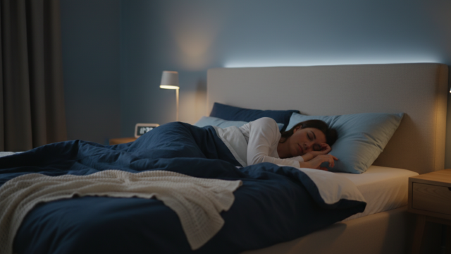 眠りが浅い理由をイメージした夜の寝室