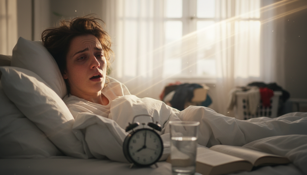 寝ても疲れが取れない原因を解説するイメージ画像