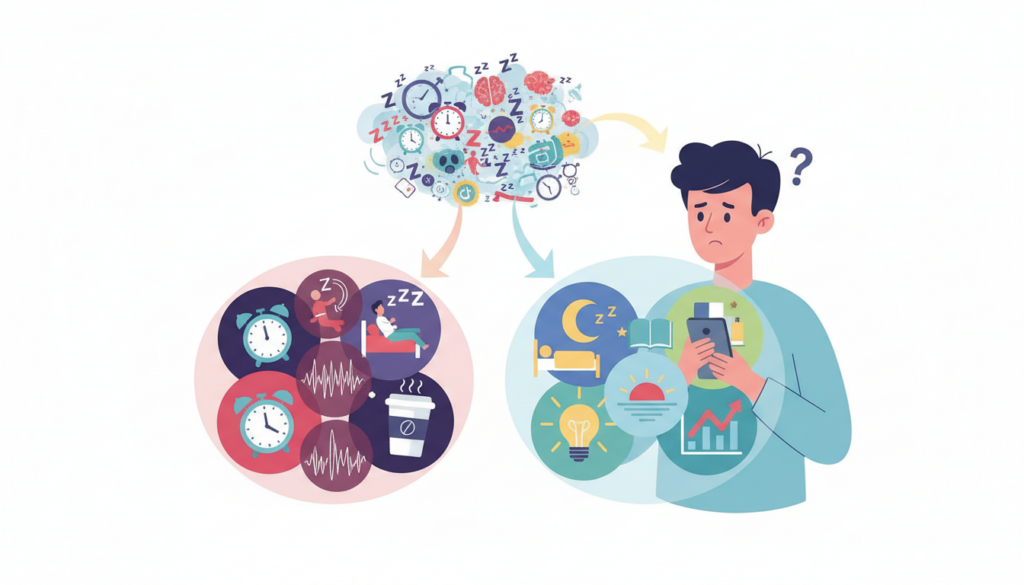 寝だめの効果について誤解しやすいポイントを表したイメージ