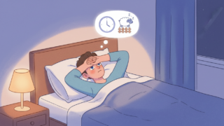 眠いのに寝れない状態に悩む人のイメージ