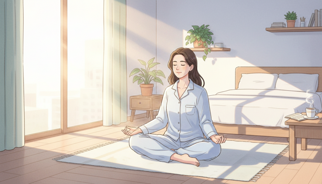 眠いのに寝れない状態を減らす生活習慣のイメージ