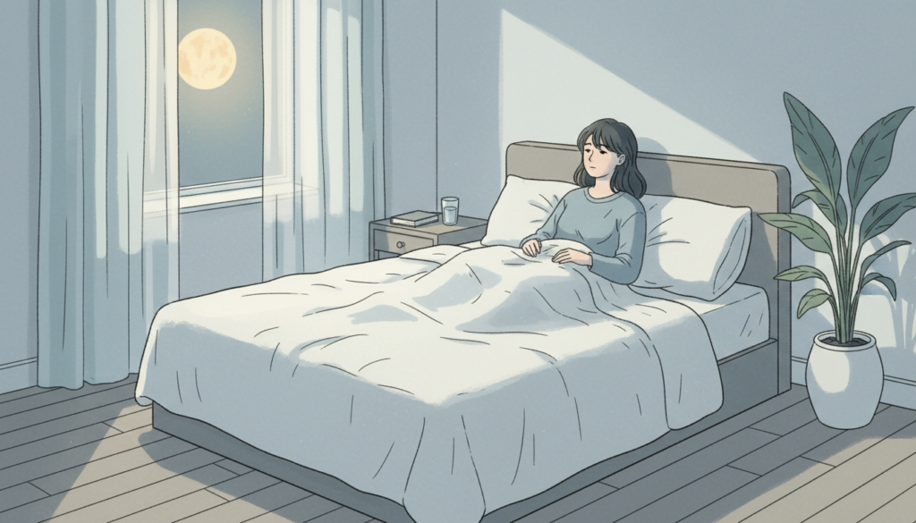 夜中に目が覚めやすい眠りが浅い人の特徴を表したイメージ