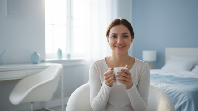 寝不足なのに元気に見える人物のイメージ画像
