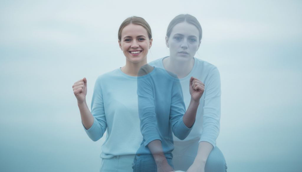 寝不足なのに元気な状態の裏にある危険性を表すイメージ