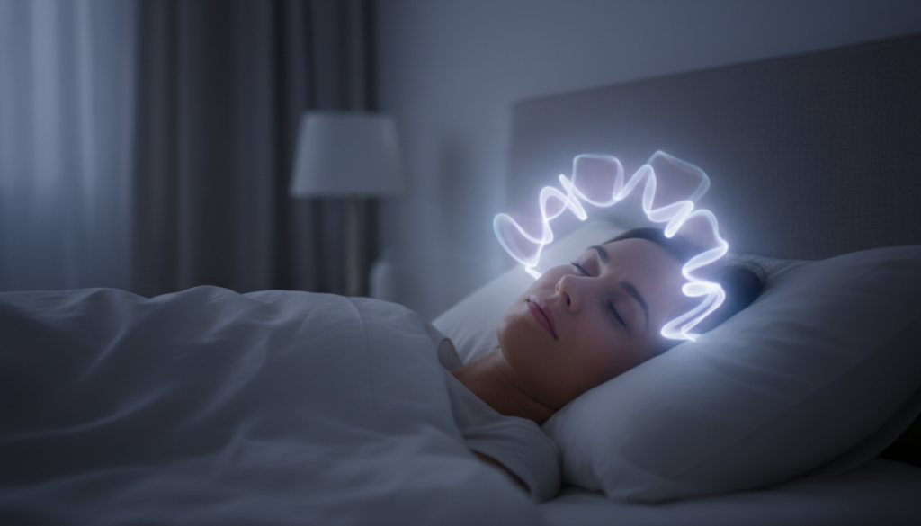 眠れず考え込む人物のイメージ