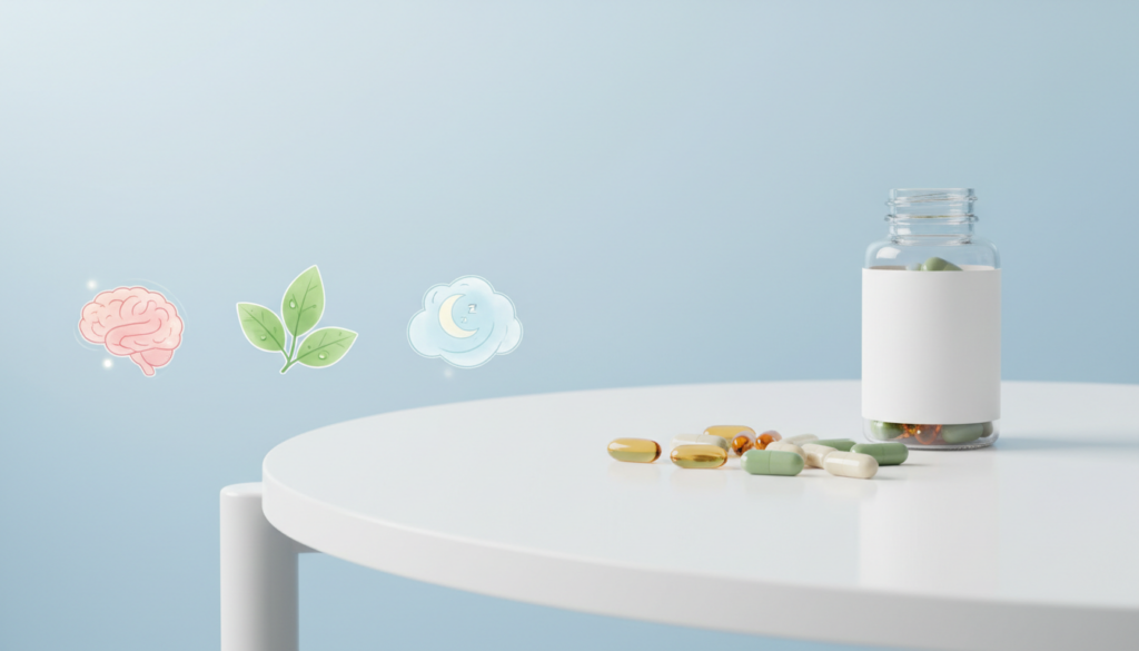 睡眠サプリの主な成分イメージ