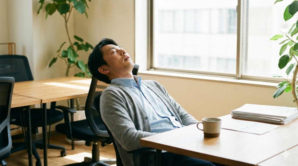 寝不足の仕事中に眠くならない即効テクニックのイメージ
