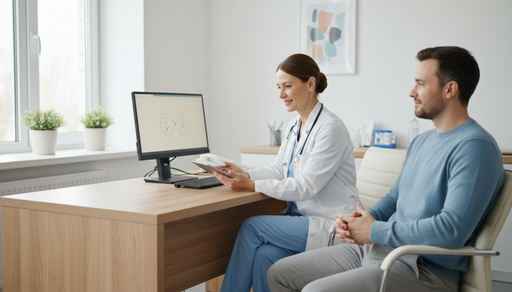 市販サプリの併用について医師に相談しているイメージ