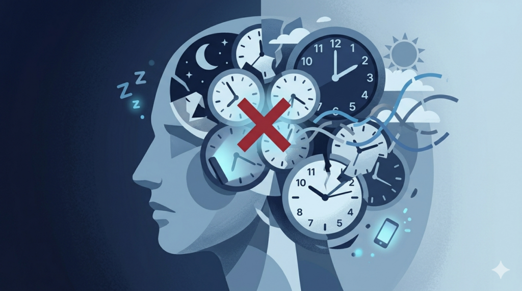 体内時計の乱れを表したイメージ