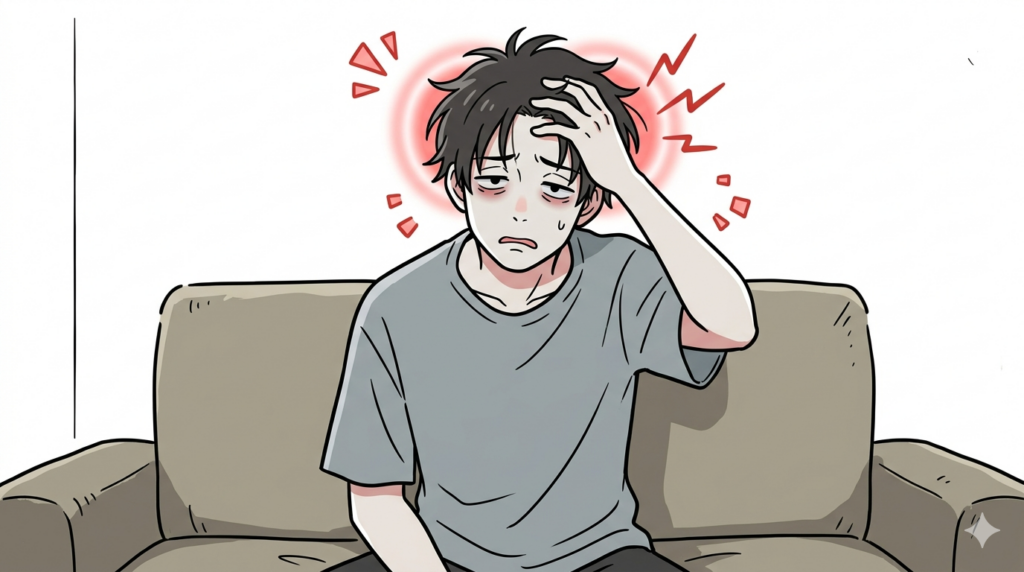 昼寝のやりすぎでだるくなるイメージ