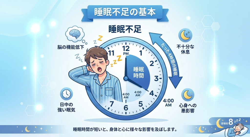 睡眠不足の基本的な仕組みを説明するイメージ