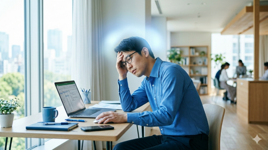 寝不足が続くと脳に影響が出るイメージ