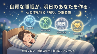 人はなぜ寝るのか？睡眠の役割をわかりやすく示すイメージ