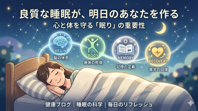 人はなぜ寝るのか？睡眠の役割をわかりやすく示すイメージ