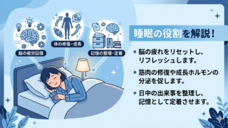 人はなぜ寝るのかを解説する睡眠の役割イメージイラスト